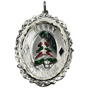 Rare Vintage CREA 925 Sterling Silver 'Merry Christmas' Large Charm/Pendant